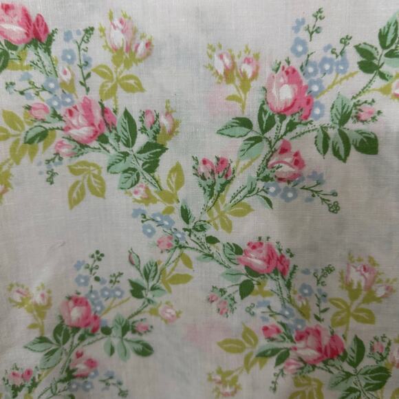 Lady Pepperell Vintage Floral Cottage Shabby Chic Full Flat Sheet Ruffle Hem - Picture 4 of 5